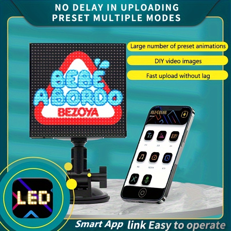 Smart App Control LED Car Sign Display Screen Window Pixel Custom