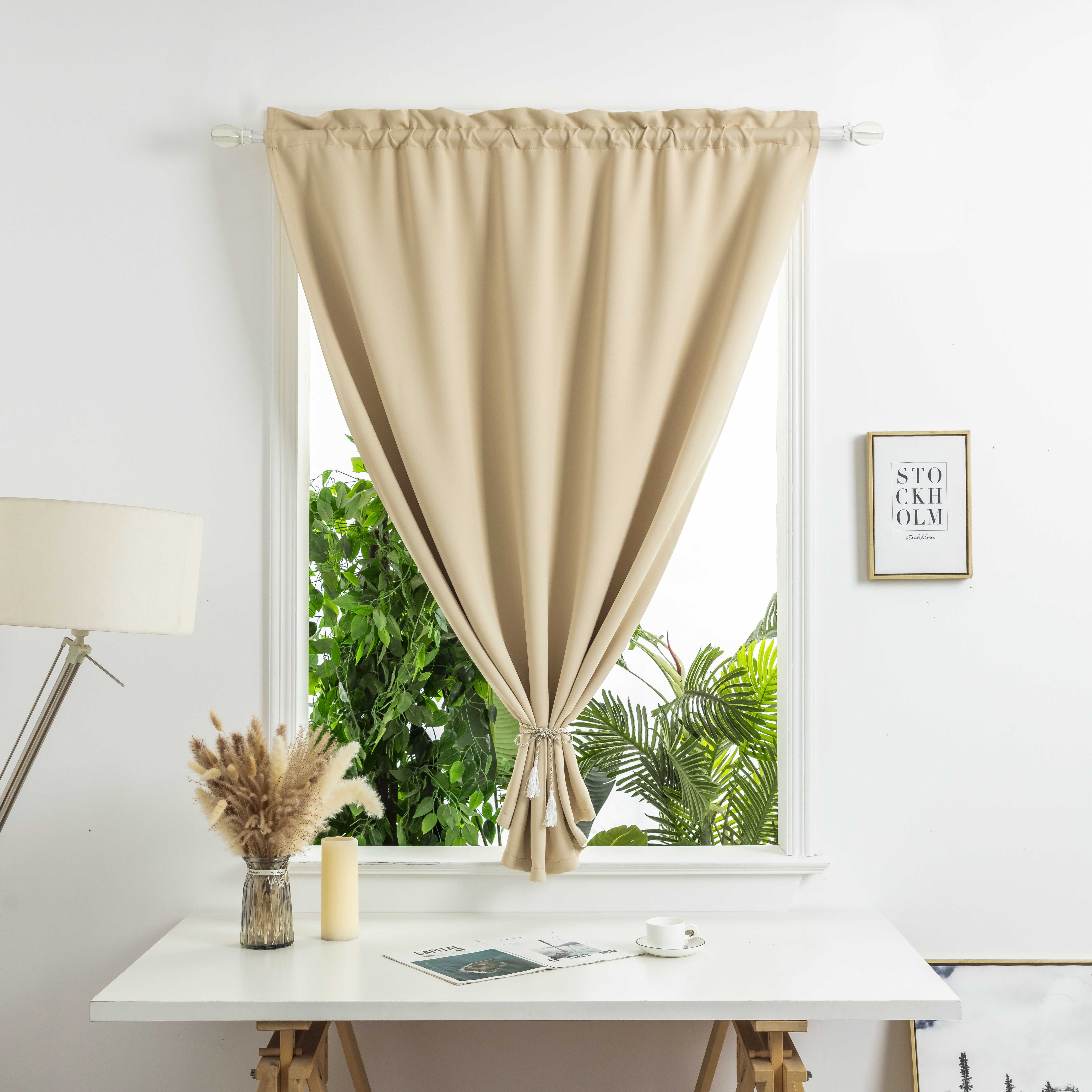 Cenefas de cortina de cocina de poliéster, elegante, cocina, hogar, sala de  , bolsillo de varilla, cortinas pequeñas pequeñas blanco perfecl cortinas