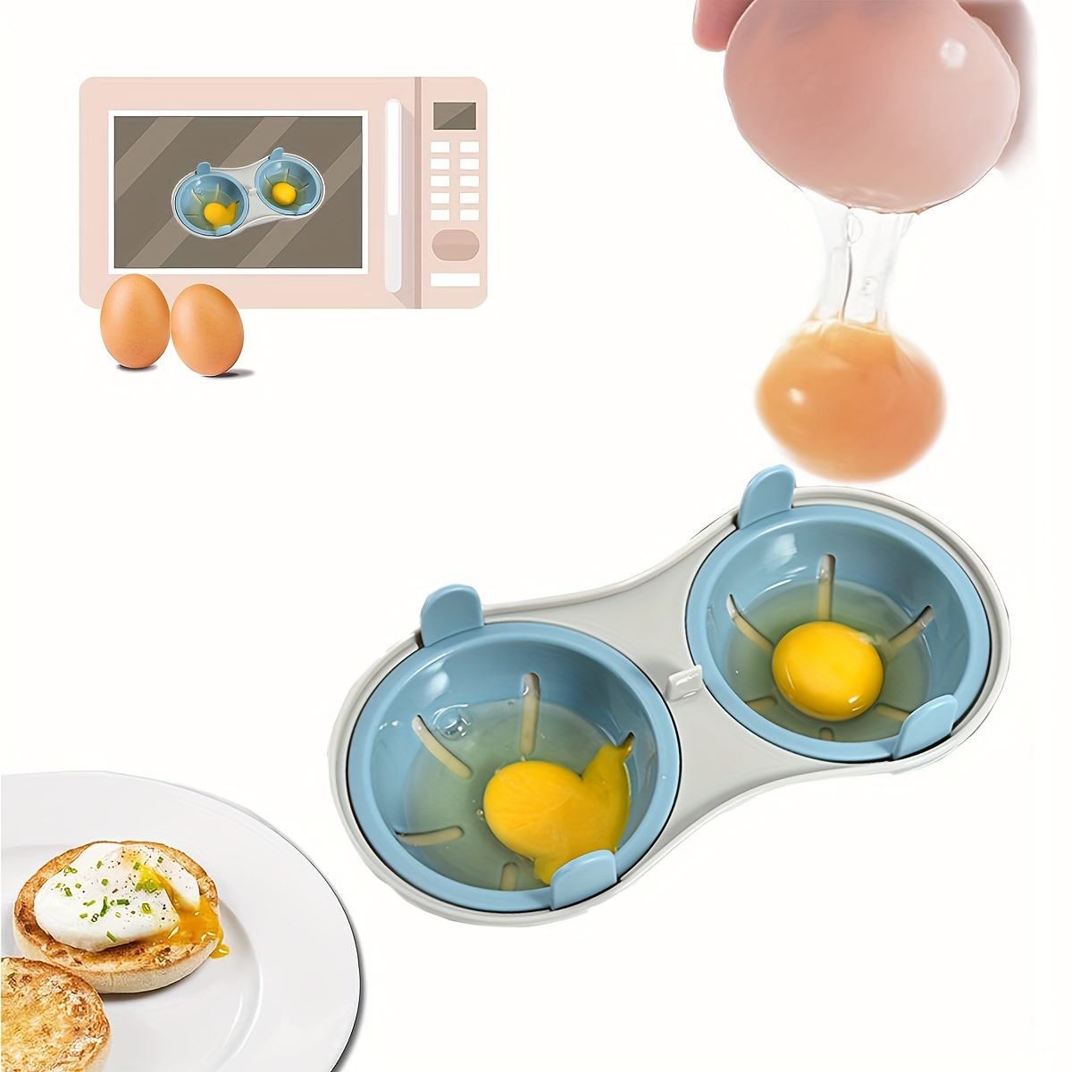 Microwave Scrambled Egg Cooker Heat Resistant Poached Egg Maker Microwave  Air Fryer Egg Bites Mold Stackable for Home Shop - AliExpress