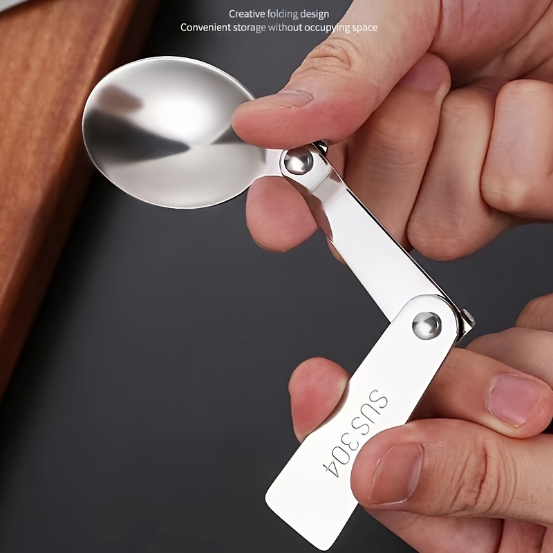 Outdoor Metal Stainless Steel 304 Collapsible Folding Spoon