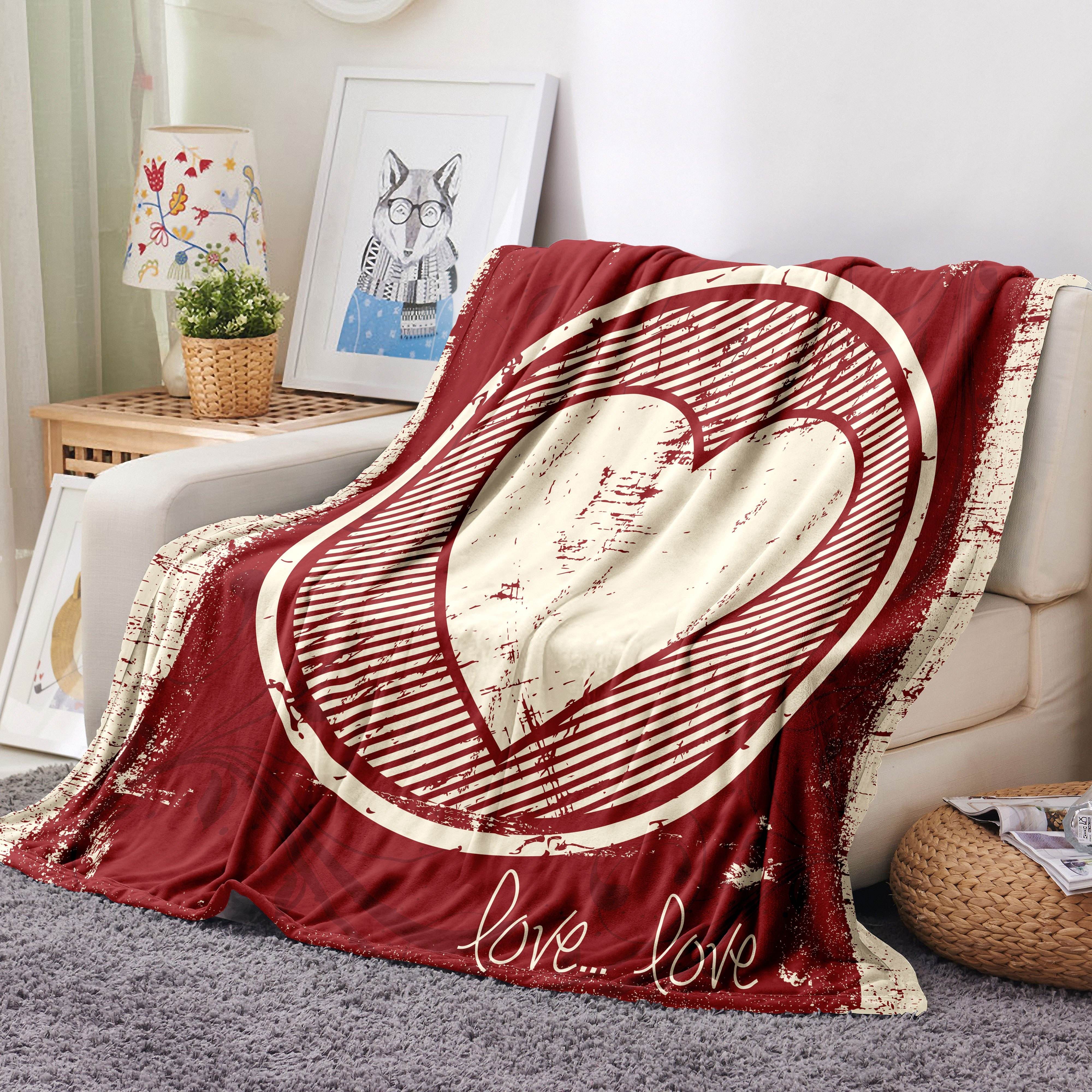 Heart print online blanket