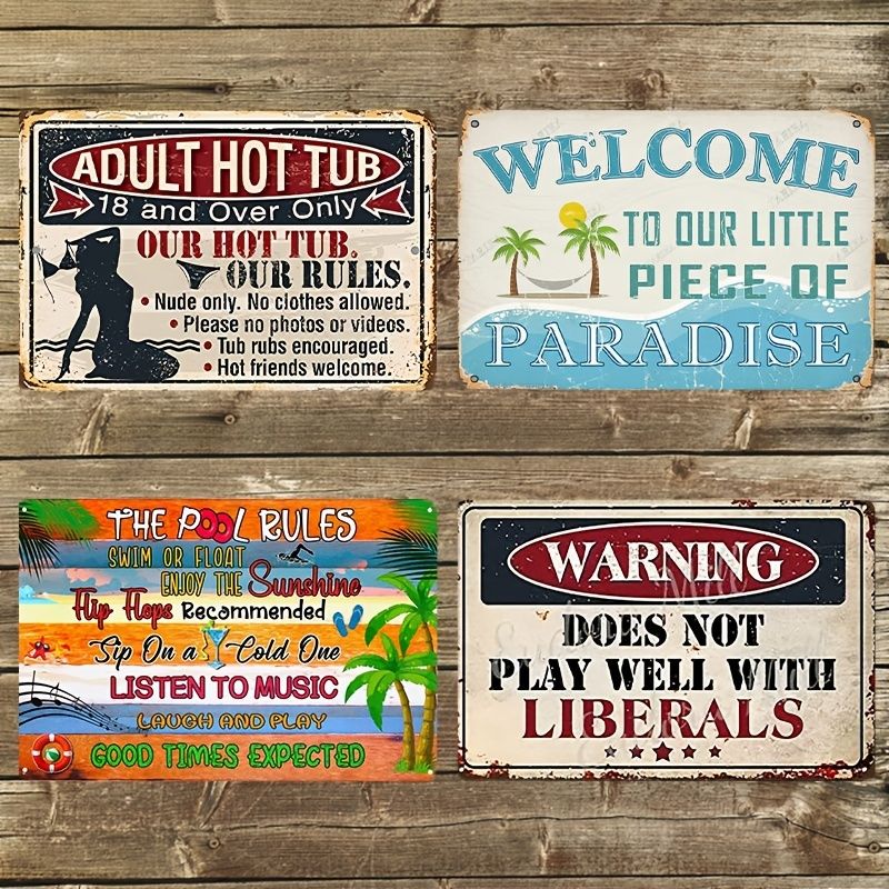 1pc Swimming Pool Outdoor Sign Hot Tub Accessories Funny Signs No Bathing Suit Sign Beach Rules And Camping Decoration Use Indoors Or Outdoors Durable Vintage Metal Sign 12x8 Inches | Shop Now 1pc Swimming Pool Outdoor Sign Hot Tub Accessories Funny Signs No Bathing Suit Sign Beach Rules And Camping Decoration Use Indoors Or Outdoors Durable Vintage Metal Sign 12x8 Inches | Shop Now