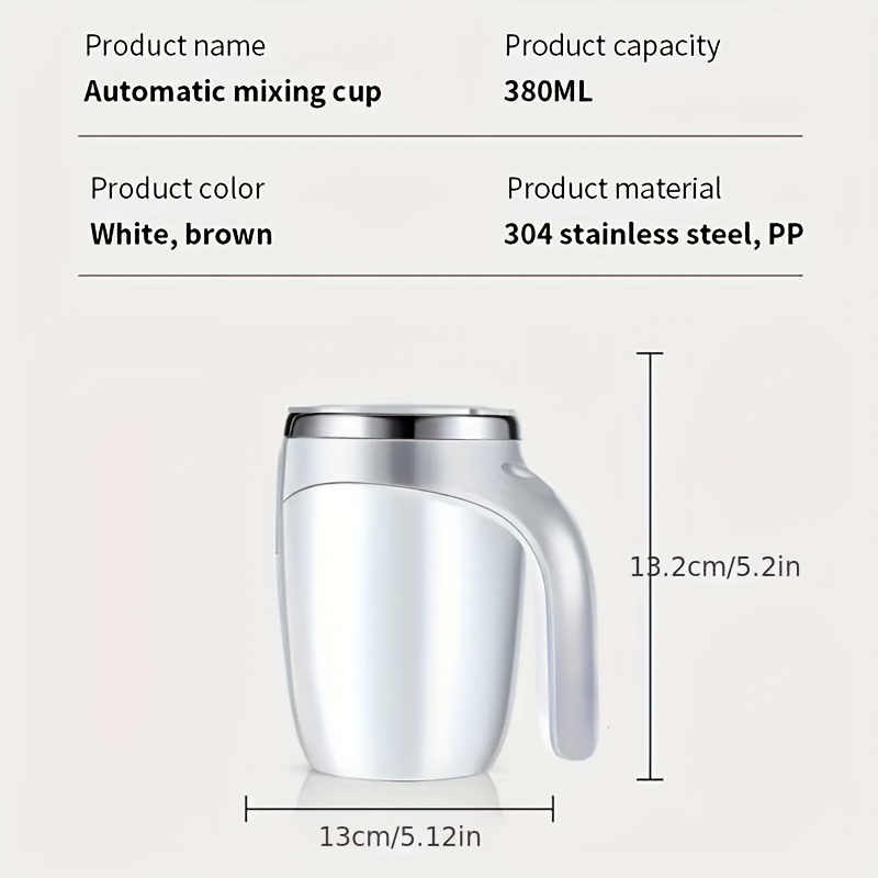 Fdit Self Stirring Mug Magnetic Magnetized Automatic Stirring Cup with  Electric Health Cup Coffee Cup Stainless Steel Stirred Stirrer Drink  Stirrers