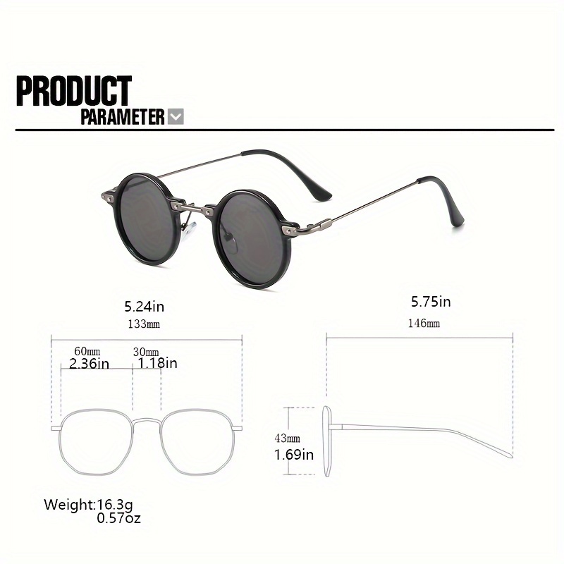 Vintage Round Frame Tr90 Sunglasses Hip Hop Punk Sunglasses Men Women -  Jewelry & Accessories - Temu