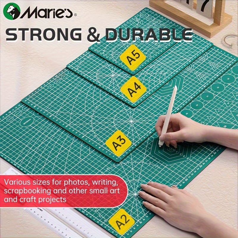 Self Healing PVC Cutting Mat,Sewing Mat,Double Sided,Craft Cutting Mat With  Accurate Guide Grid Lines Design For  Craft,Fabric,Quilting,Sewing,Scrapbooking Project,Green,A5/A4/A3