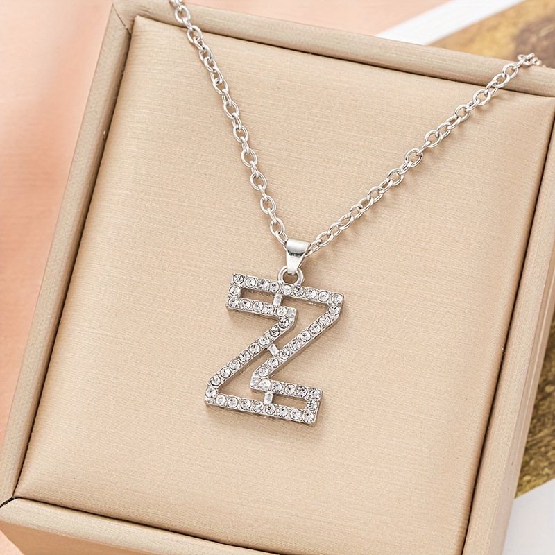 Initial Letter U z Exquisite Small Pendant Inlaid Zircon - Temu