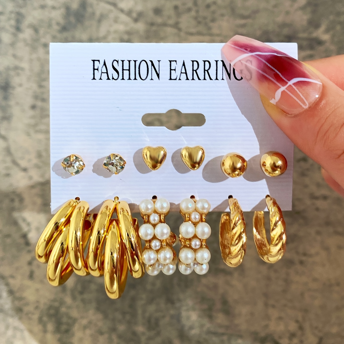 Orecchini A Borchia Snow Stud In Acciaio Inossidabile Dorato - Per Lui E Per Lei, Eleganti E Resistenti