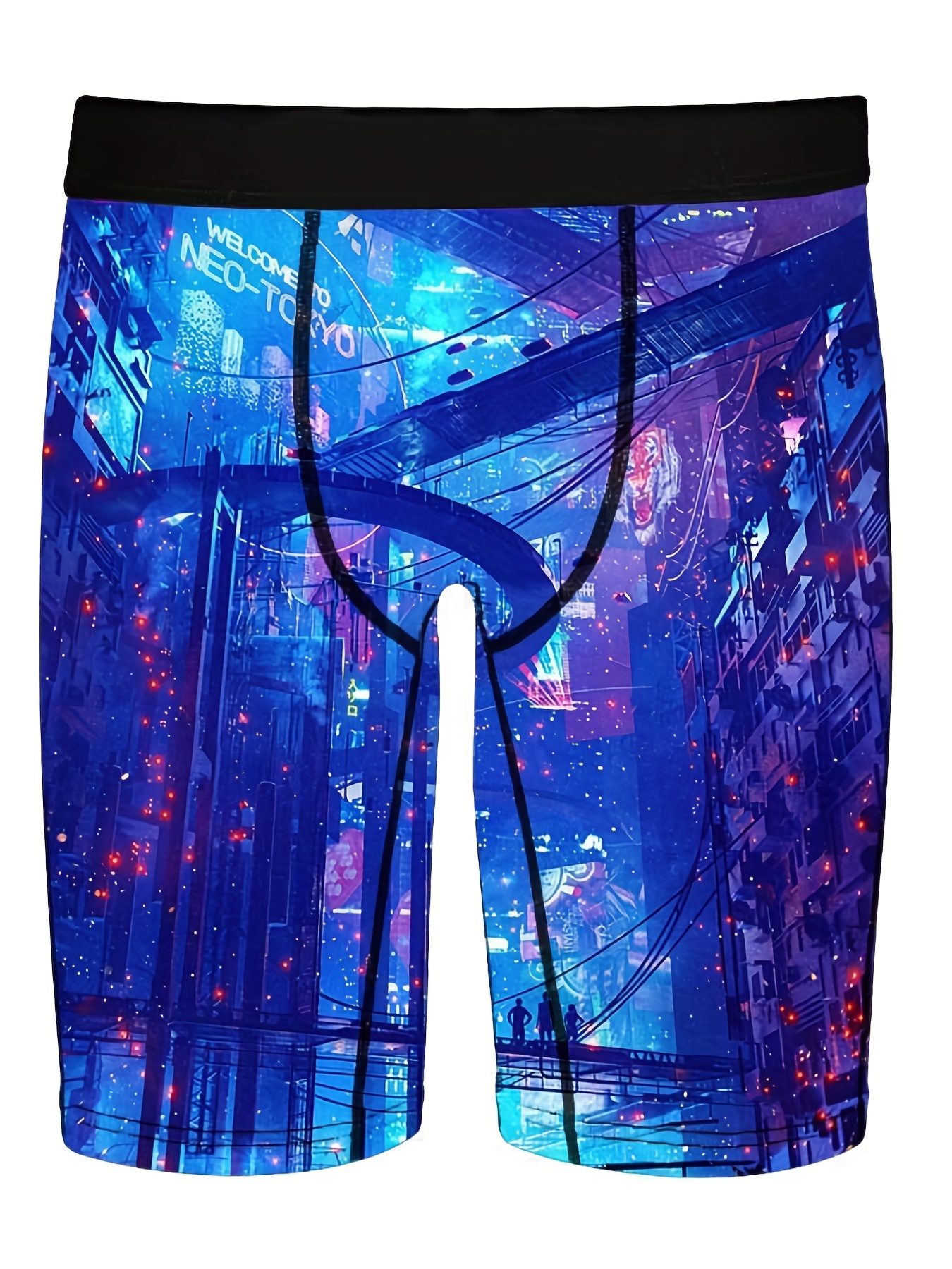 Men's Graphic Long Boxers Briefs Novelty Funny Happy Boxers - Temu