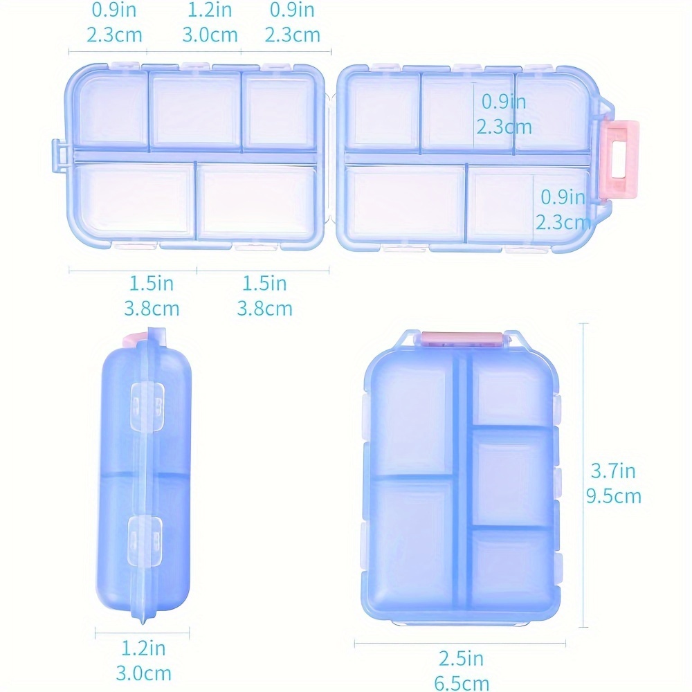 Ptyism 3 Pz Boîte à Médicaments de Voyage Con Etichette Adesive