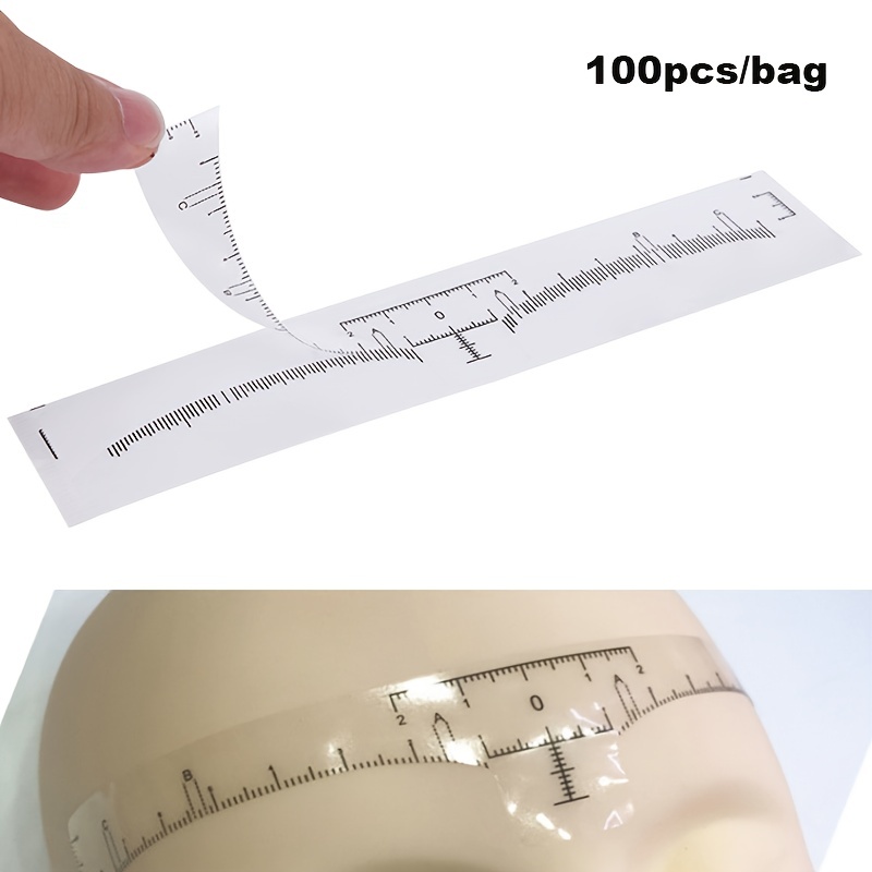 

100pcs/bag Disposable Eyebrow Ruler Stickers, Tattoo Stencils Microblading Adhesive Eyebrow Sticker Stencil, For Permanent Makeup Eyebrow Guide Measuring Tool