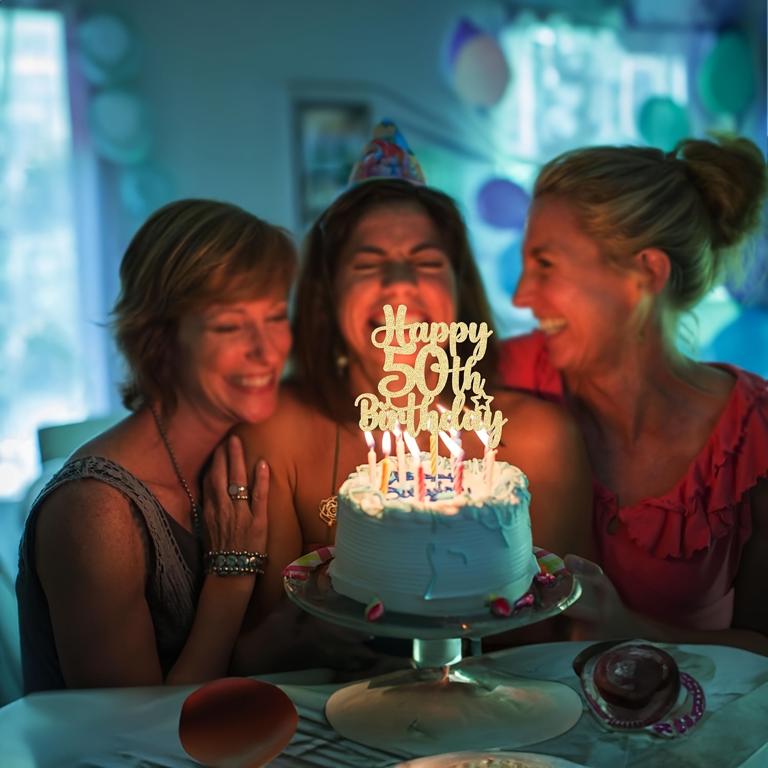 1 * Topper per Torta di Compleanno 50° Anniversario * Lucido, per * di Compleanno 50°, Decorazione Torta Compleanno 50°, Decorazione Glitter * 50° Anniversario, Decorazione Festa Compleanno 50