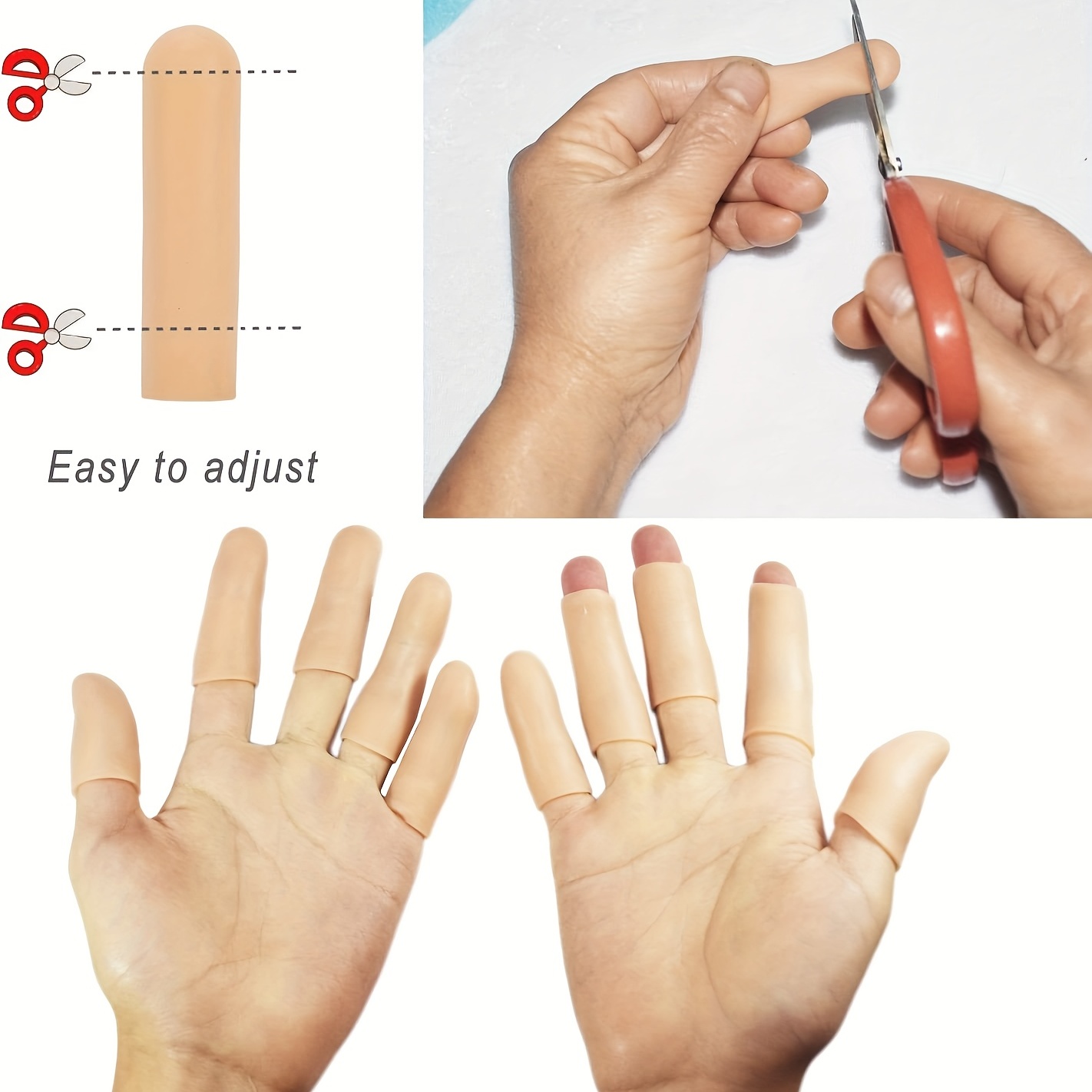 10 PCS Silicone Finger Protectors for Wounds New Breathable Finger Caps  with Holes for Finger Cracking, Eczema, Trigger Fingers, Blisters, Corns,  Broken Toe (Women & Men) 