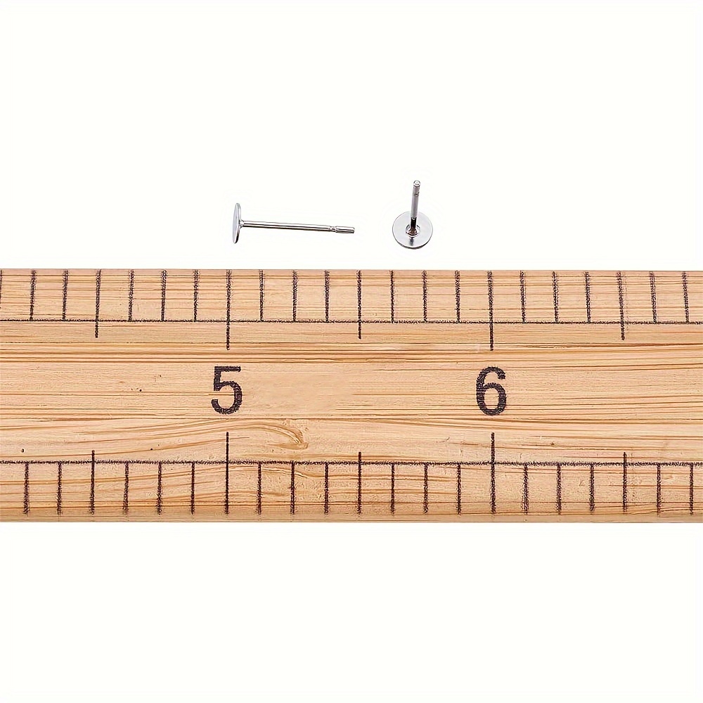 500-Piece Stainless Steel Earring Posts With 6mm Flat Pads - Jewelry Making Supplies For DIY Earrings