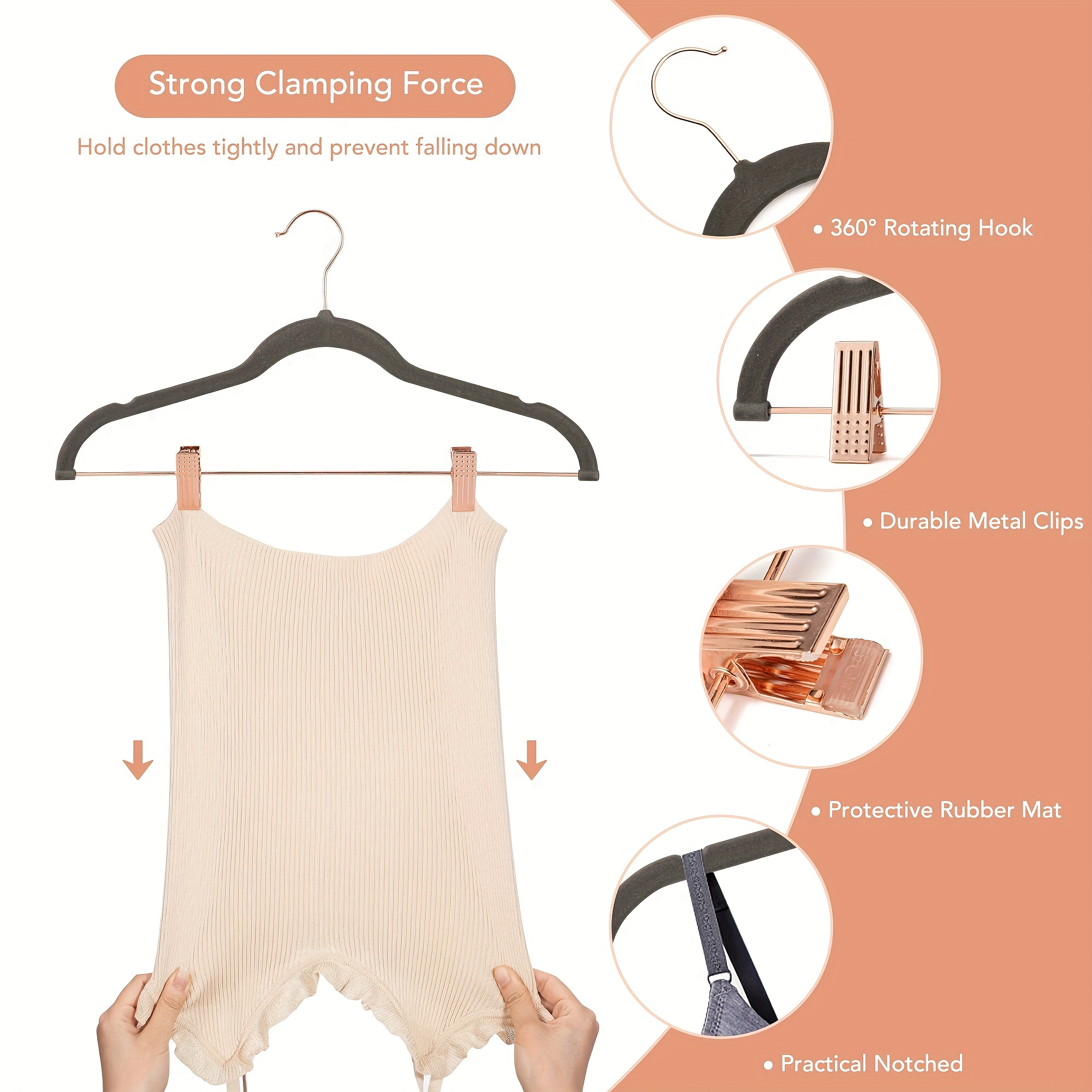 Non slip Velvet Pants Hangers With Clips Heavy Duty Clothes - Temu