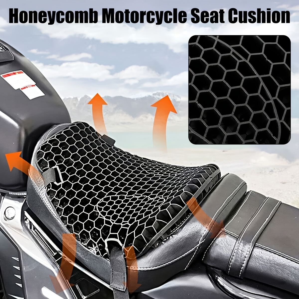 Motorcycle Seat Pad - Pillion - Air Gel Cushion