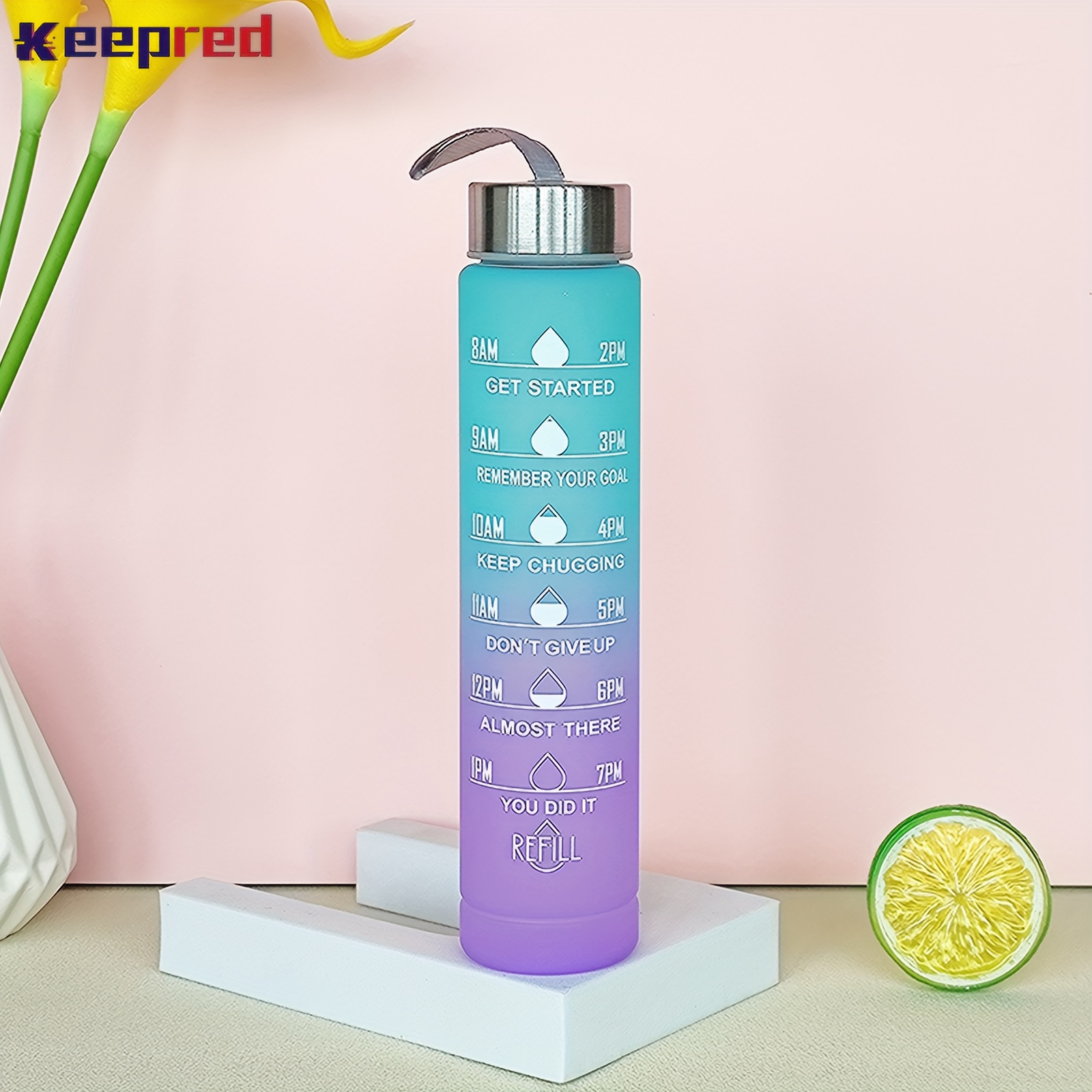 Keepred Gradient Water Bottle Portable Leakproof Bottle - Temu