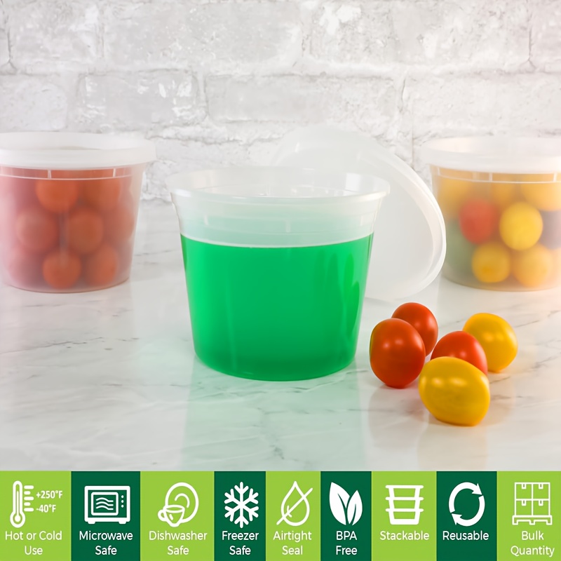 48 Sets -32 Oz.] Plastic Deli Food Storage Containers With Airtight Lids - Soup  Containers With Lids