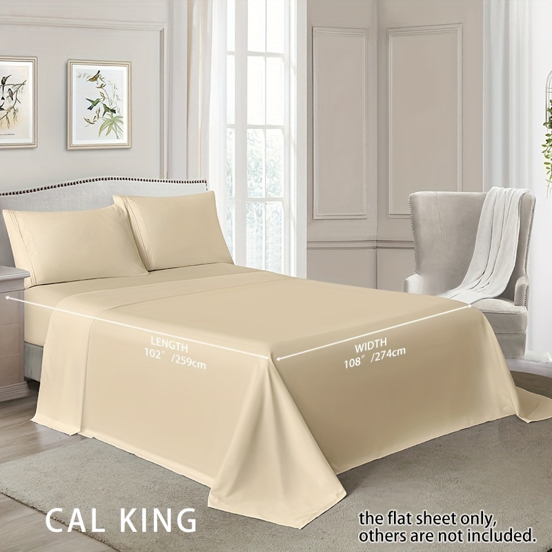 TEMU Flat Sheet, Wrinkle Free Top Sheet, Breathable Bedding, (single Piece)