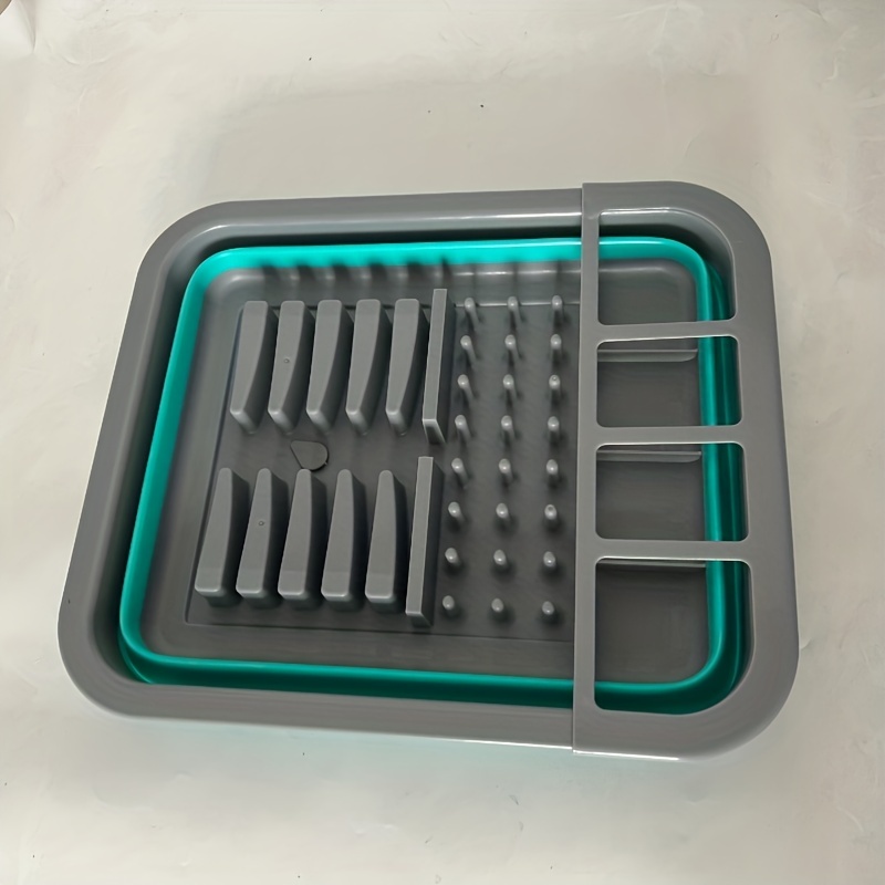 Tiawudi Escurridor de platos plegable con escurridor, escurridor de platos  plegable, organizador de vajilla portátil para cocina y cámper, estante de