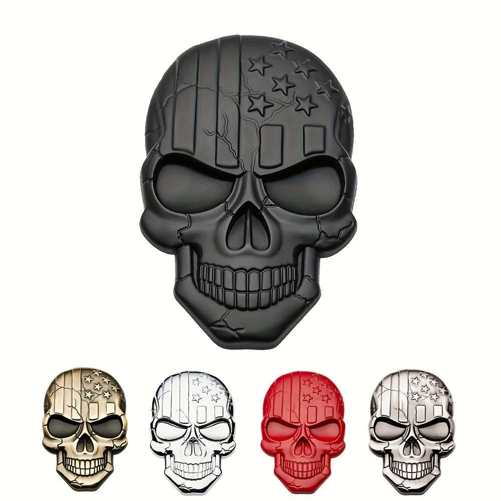 3D Aluminum Skull Car Emblem Badge Sticker Punisher Decal