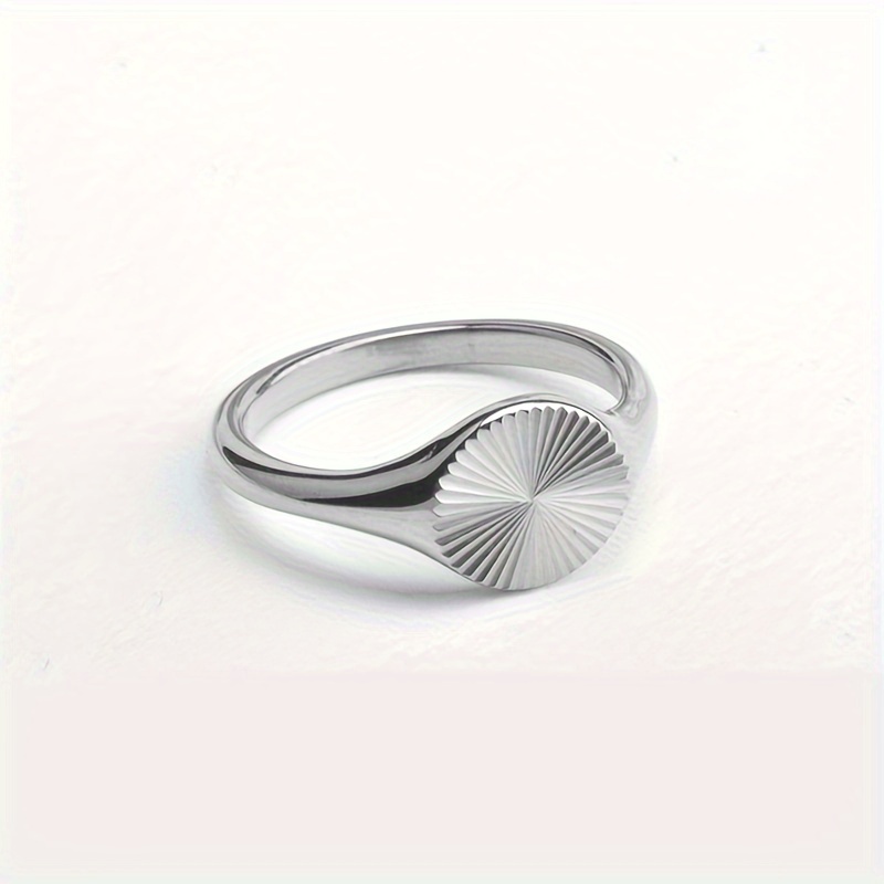 Stainless steel wave on sale ring