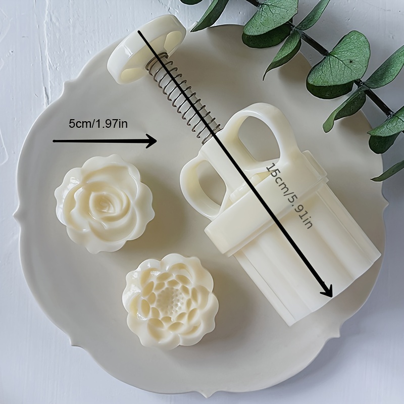 Cookie Press Set Abs Plastic Moon Cake Molds White Flower - Temu
