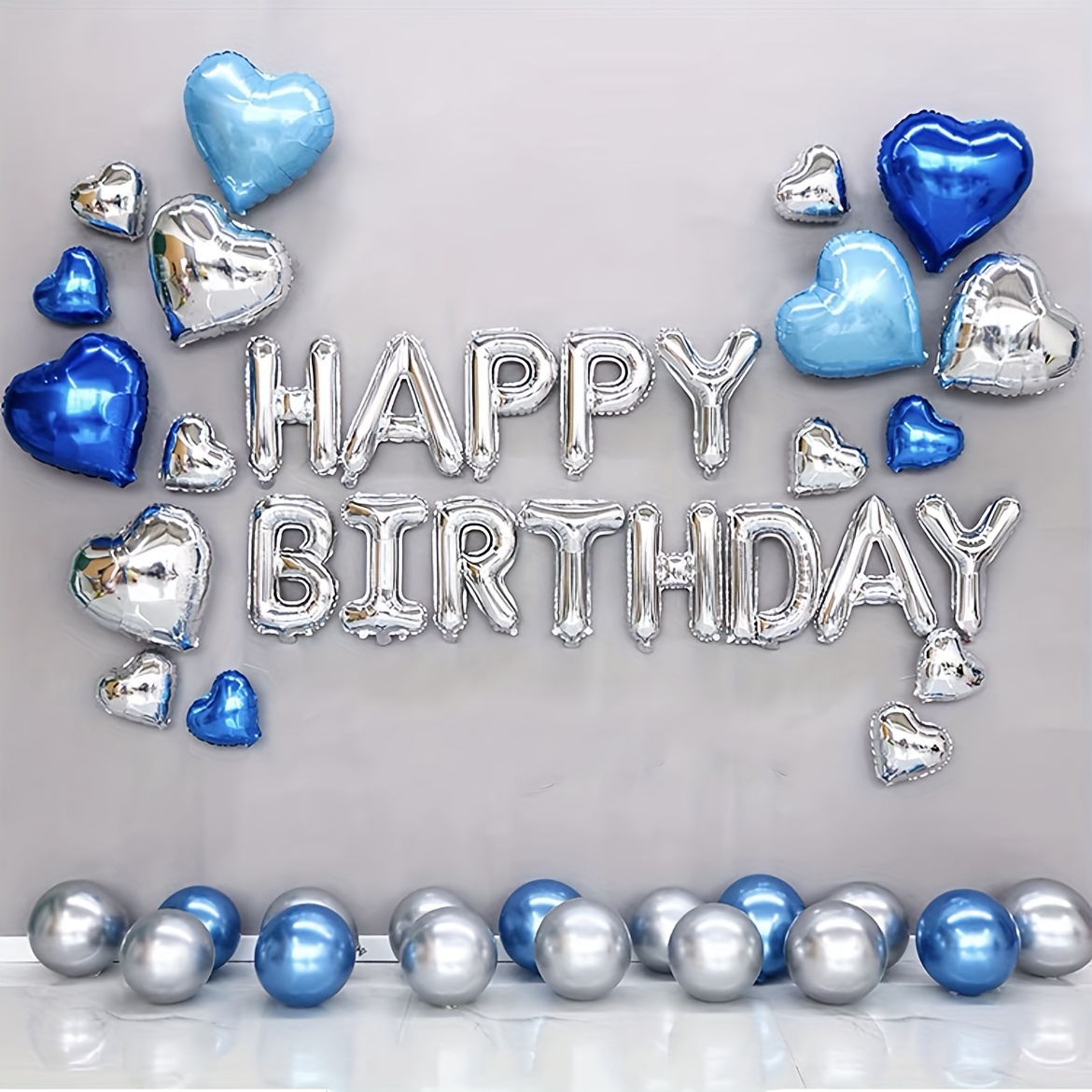 Grande: globos plateados del número 13, globos de 40 pulgadas, globos  plateados de cumpleaños de 13 años, globos de confeti, decoraciones de