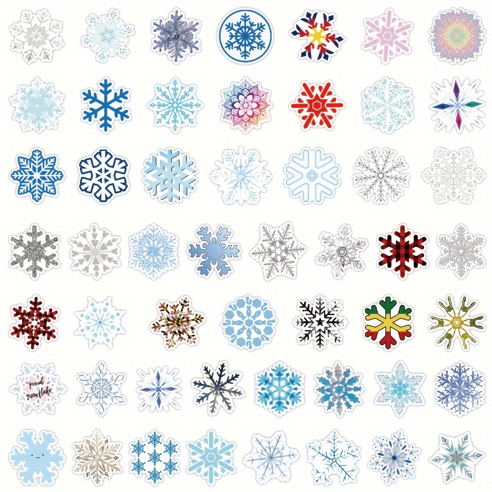  105 Large Pieces Blue, Silver And White Glitter Snowflake  Foam Stickers Christmas Hanukkah Crafts