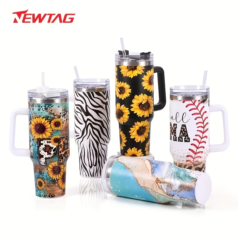 Bluwing Stainless Steel Tumbler, Wide Mouth Straw Water Bottle
