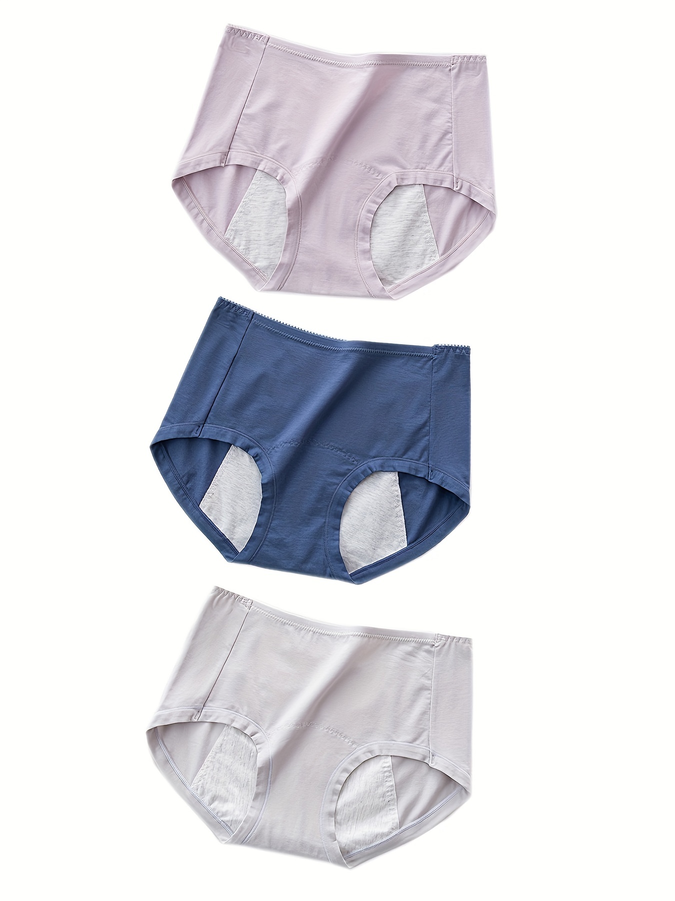Womens Underwear Anti Side Leakage Cotton Mid Waist Lace High-Rise