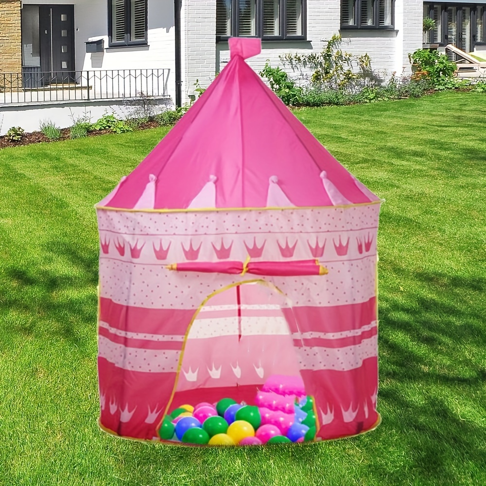 Tente de jeu château de princesse 1 pièce, maison de jeu pliable,  intérieure/extérieure avec Design Pop-Up