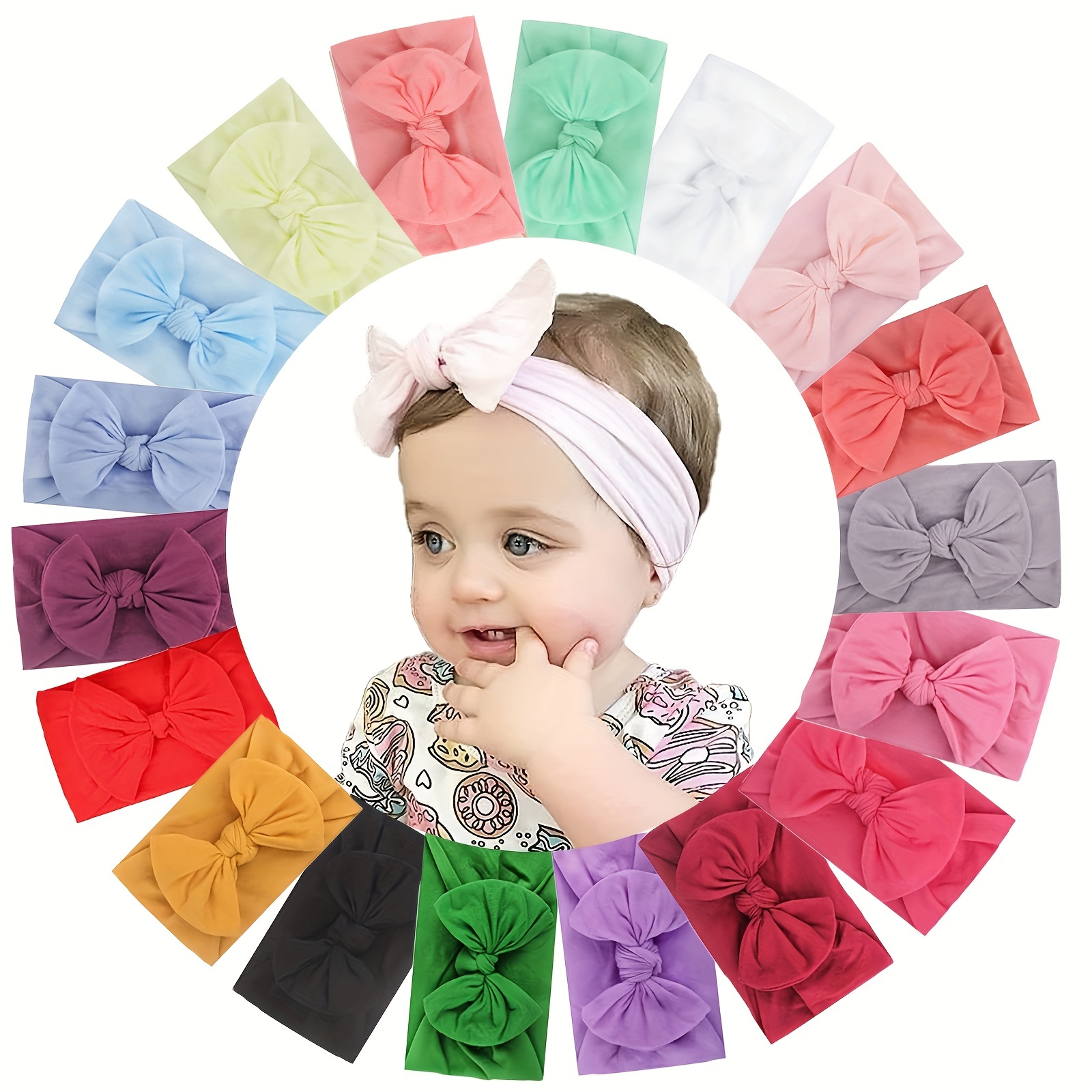 Plain Color Bow Headband Girls Soft Hairband Makeup Face - Temu