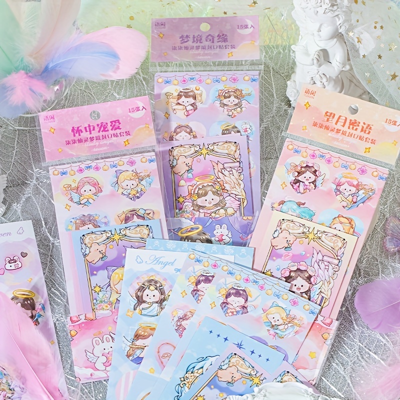 Cute Cartoon Headphone Girl Star Stickers Paper Stickers - Temu