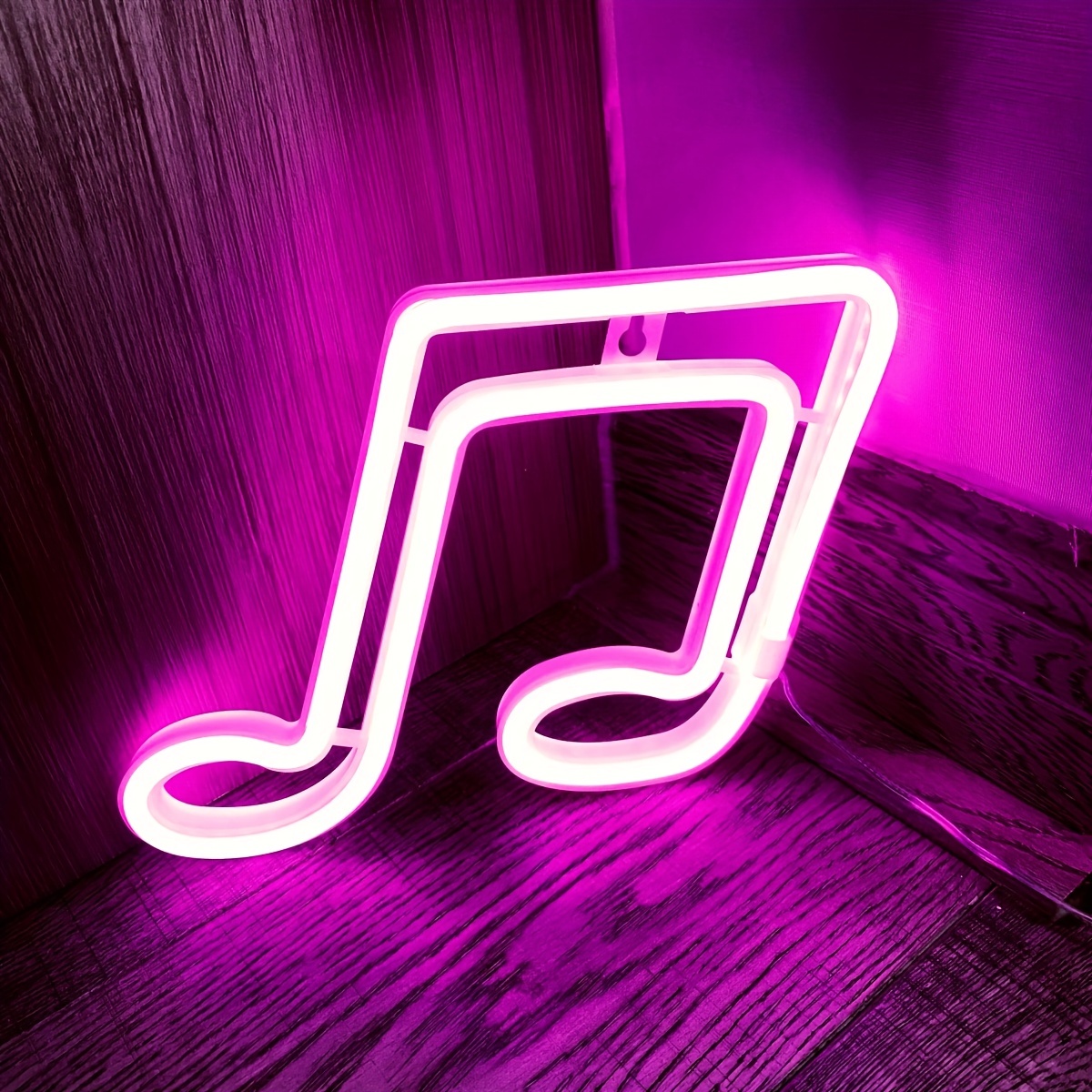 Neon Logo Music Notes Decoration, LED Neon Logo Wall Decor USB/Battery Neon  Sign for Kids Room Wedding Bar Party Decoration (Pink+Blue)