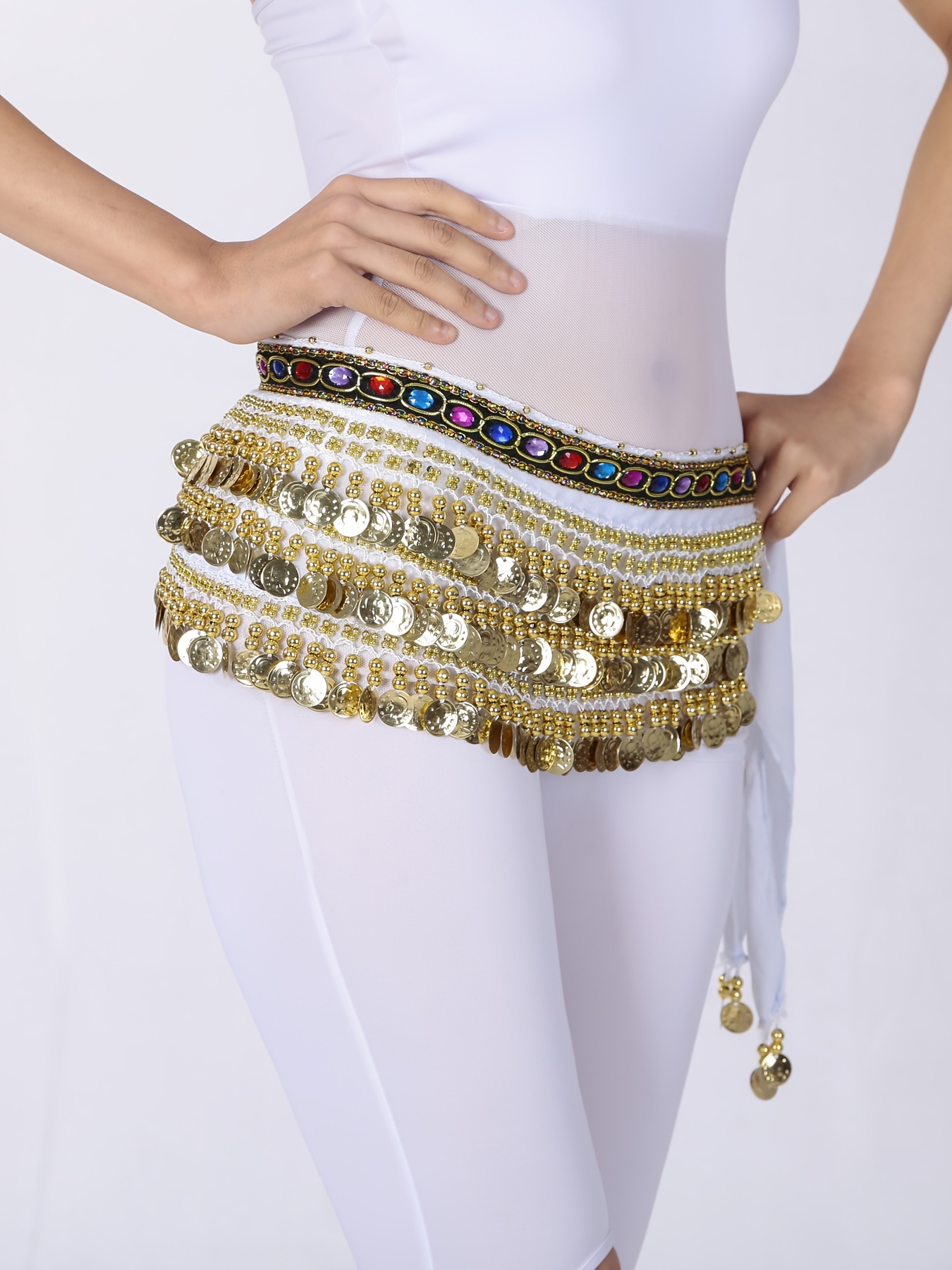 Écharpe de hanche pour la danse du ventre taille Wrap ceinture Costume en