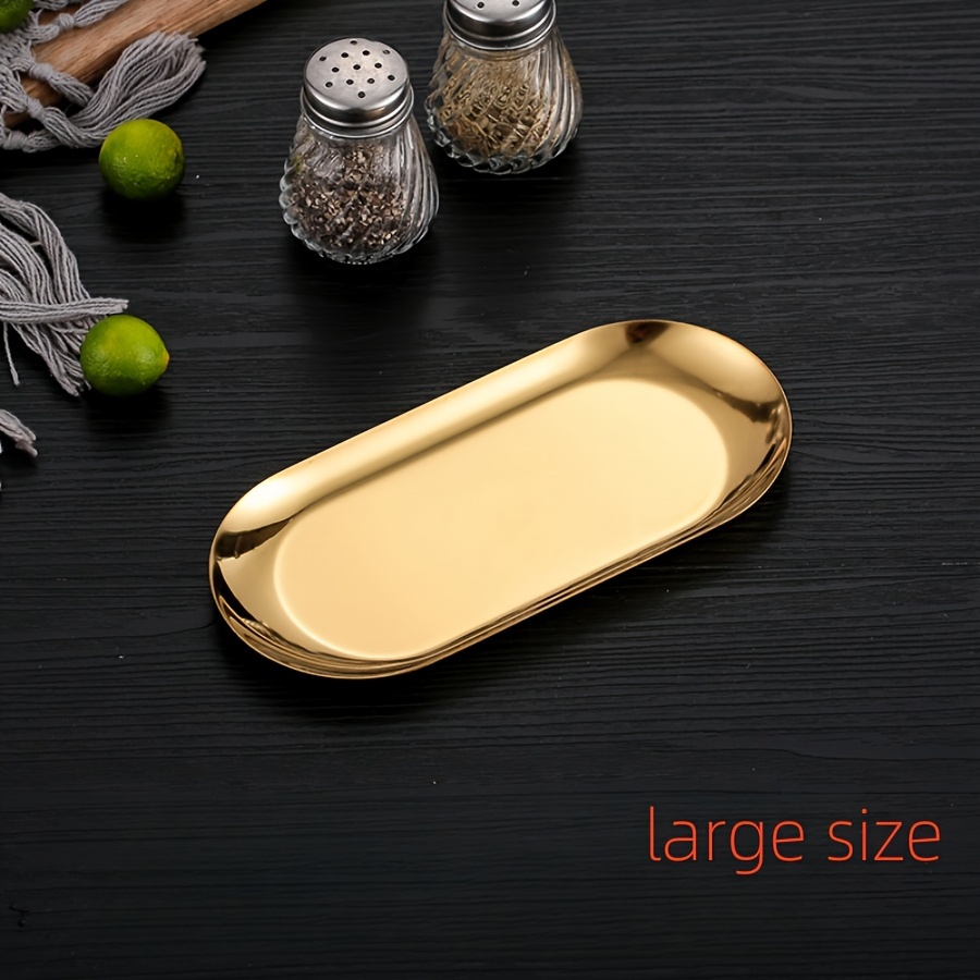 Image of Korean-style Stainless Steel Serving Plate For Snacks And Appetizers, Thickened Tray For , Mini Plates For Fries And Chicken Wings