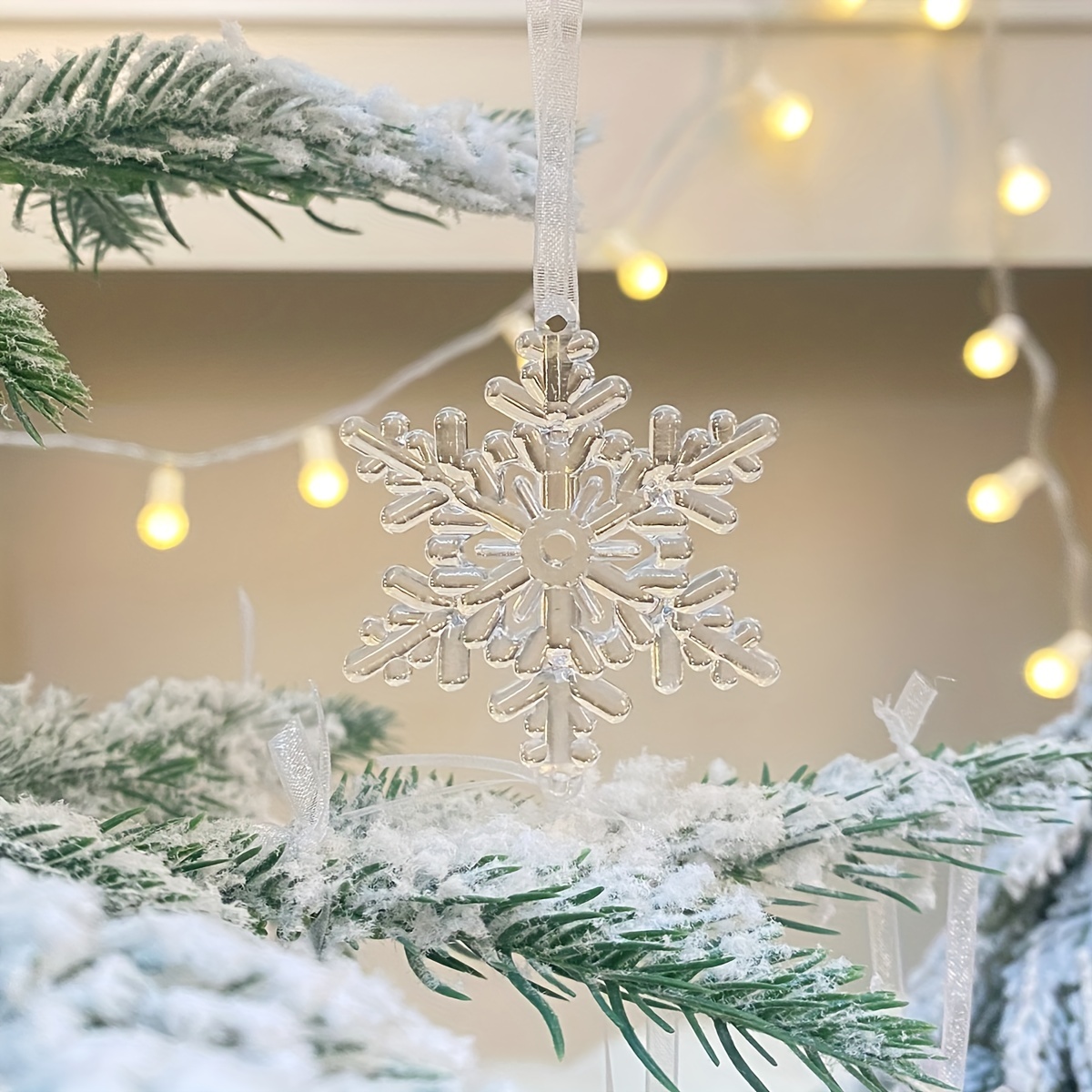 transparent christmas tree acrylic snowflake ornaments