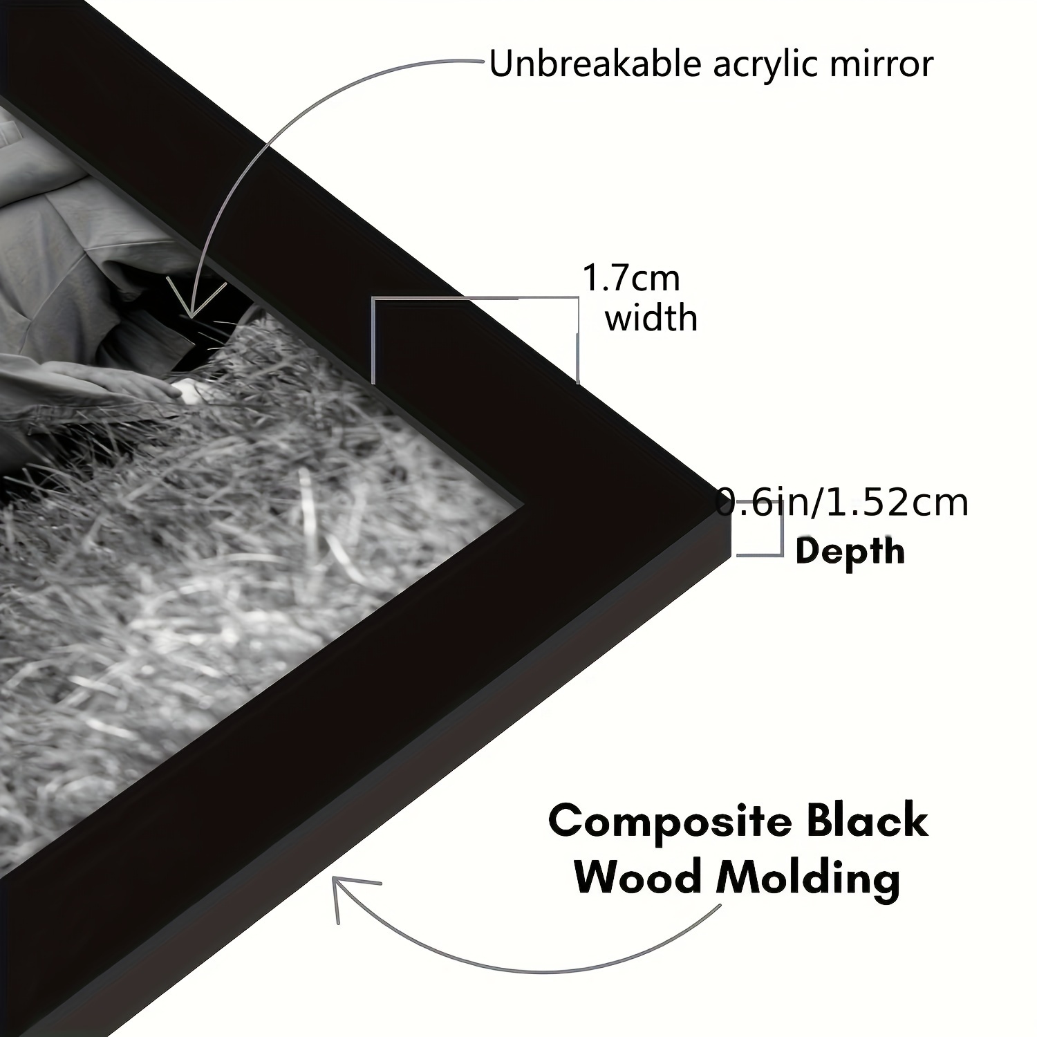 Black Picture Frames - 4x6 Wood Frame with Glass