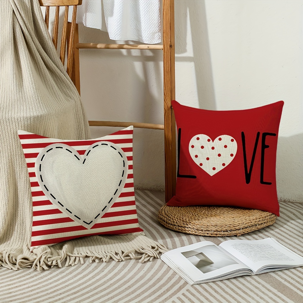 Vintage Valentine's Day Throw Pillow Covers Retro Love Heart - Temu