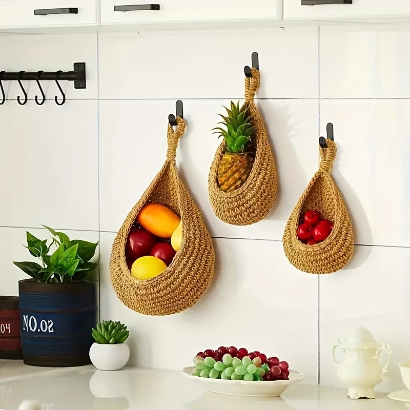 Wall Hanging Basket Bohemian Style Woven Basket Creative Temu