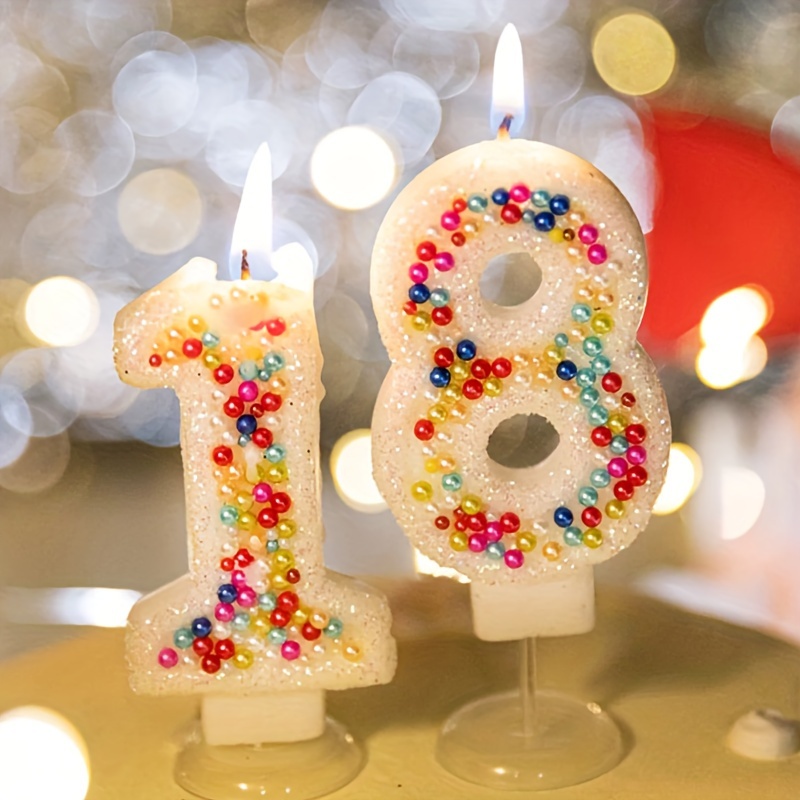 Velas de pastel de cumpleaños número 18 / Decoración de pastel de fiesta de  cumpleaños número 18 Velas de celebración novedosas -  México