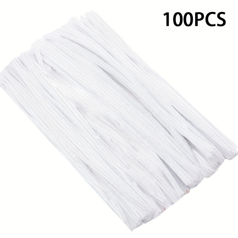 Pipe Cleaners Craft Supplies - 100Pcs White Pipecleaners Craft