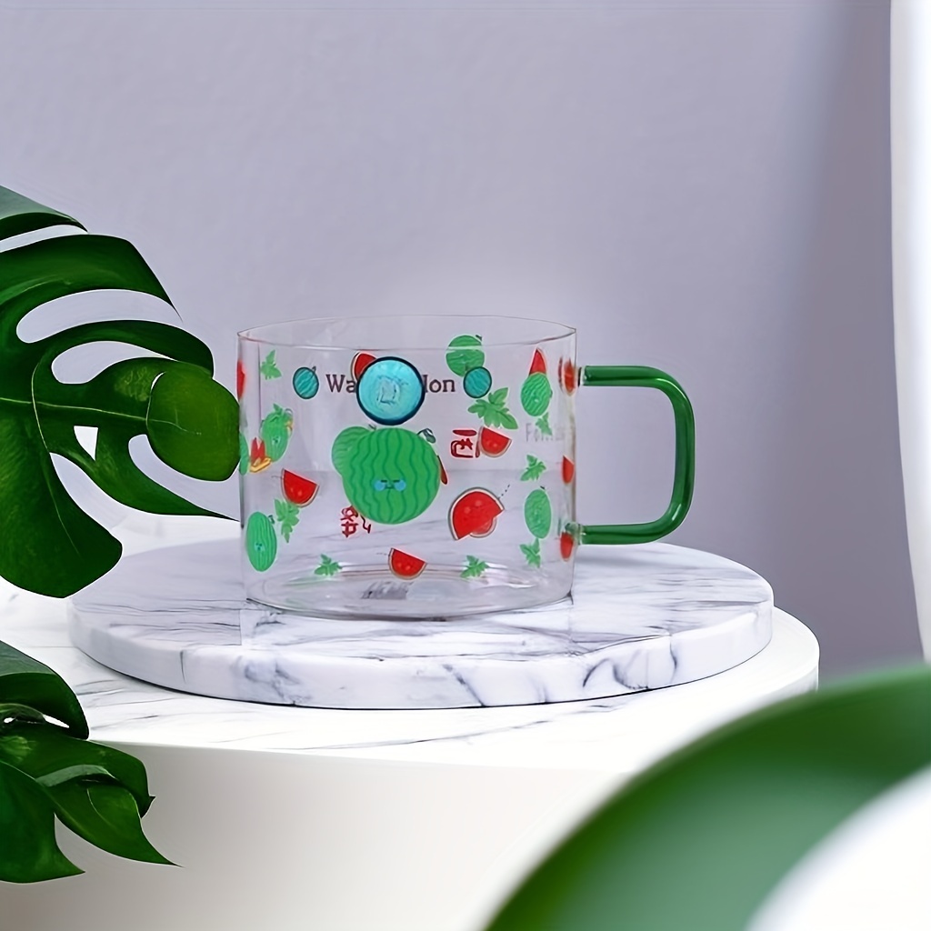 Fruits Glass Cups, Clear Coffee Mugs, Cartoon Coffee Cups, Cute Kawaii  Water Cups, Summer Winter Drinkware, Birthday Gifts - Temu