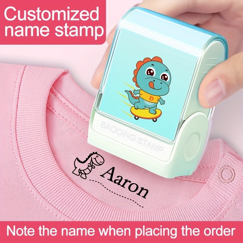 

1 Pcs Blue Custom Name Stamp Waterproof Non-fading Seal Custom Signature Ink Pad Sealing Stamp Print For Clothes Bags School Name