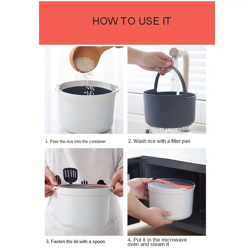 Multi-functional Microwave Rice Cooker Steamer, New Plastic Lunch Box With  Heating Function And Preservation Bowl, Kitchen Gadgets, Kitchen Stuff,  Kitchen Accessories, Home Kitchen Items - Temu