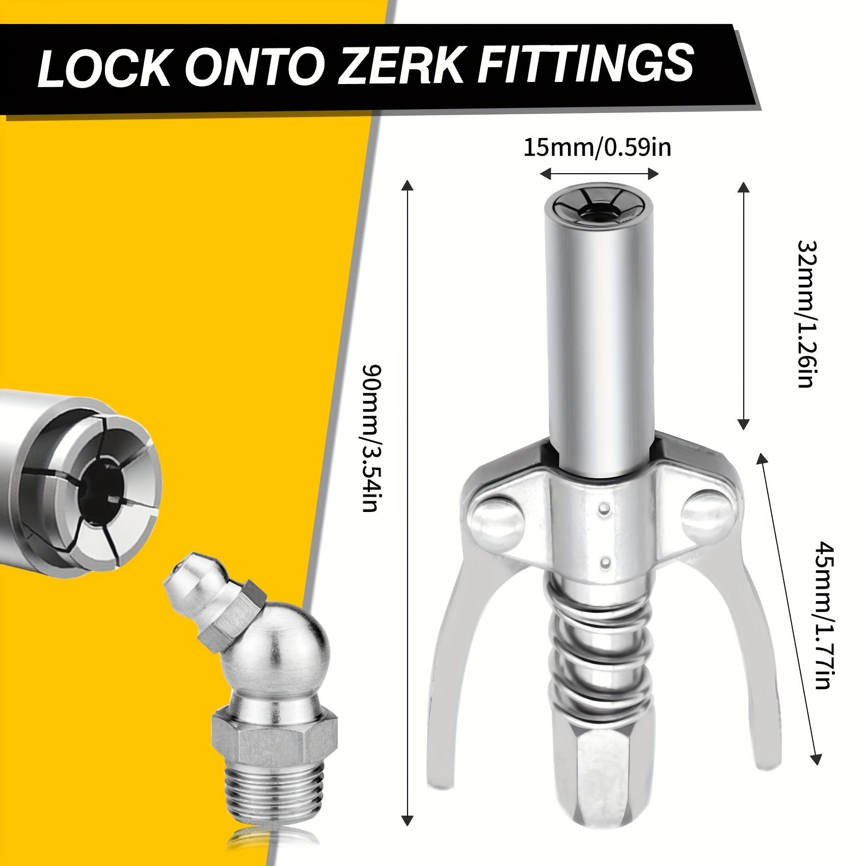 Grease Gun Coupler Double Widen Handle Quick Lock Release - Temu