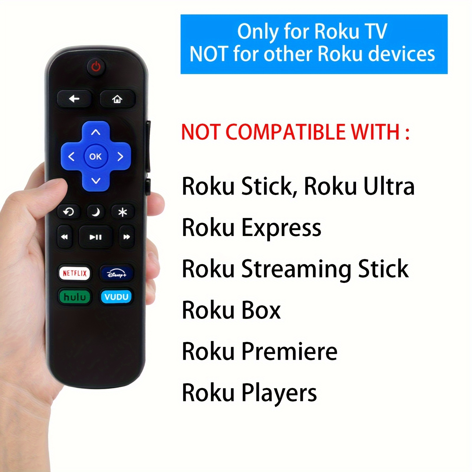 Control Compatible Con Pantalla Hisense Roku Tv Genérica Genérica Control  Compatible Con Pantalla Hisense Roku Tv 
