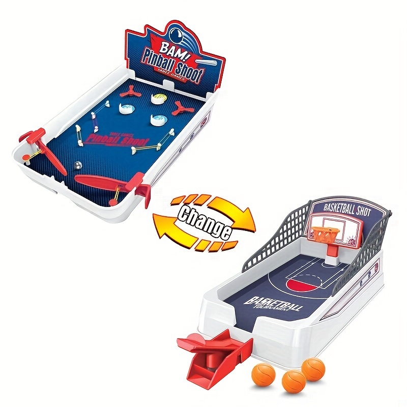 2 In 1 Basketball Pinball Kids Tabletop Board Game Catapult Game Tabletop Shooting Machine Game Pinball Track Game Fun Interactive Toys For Baby Party Favor High-quality and Affordable Temu