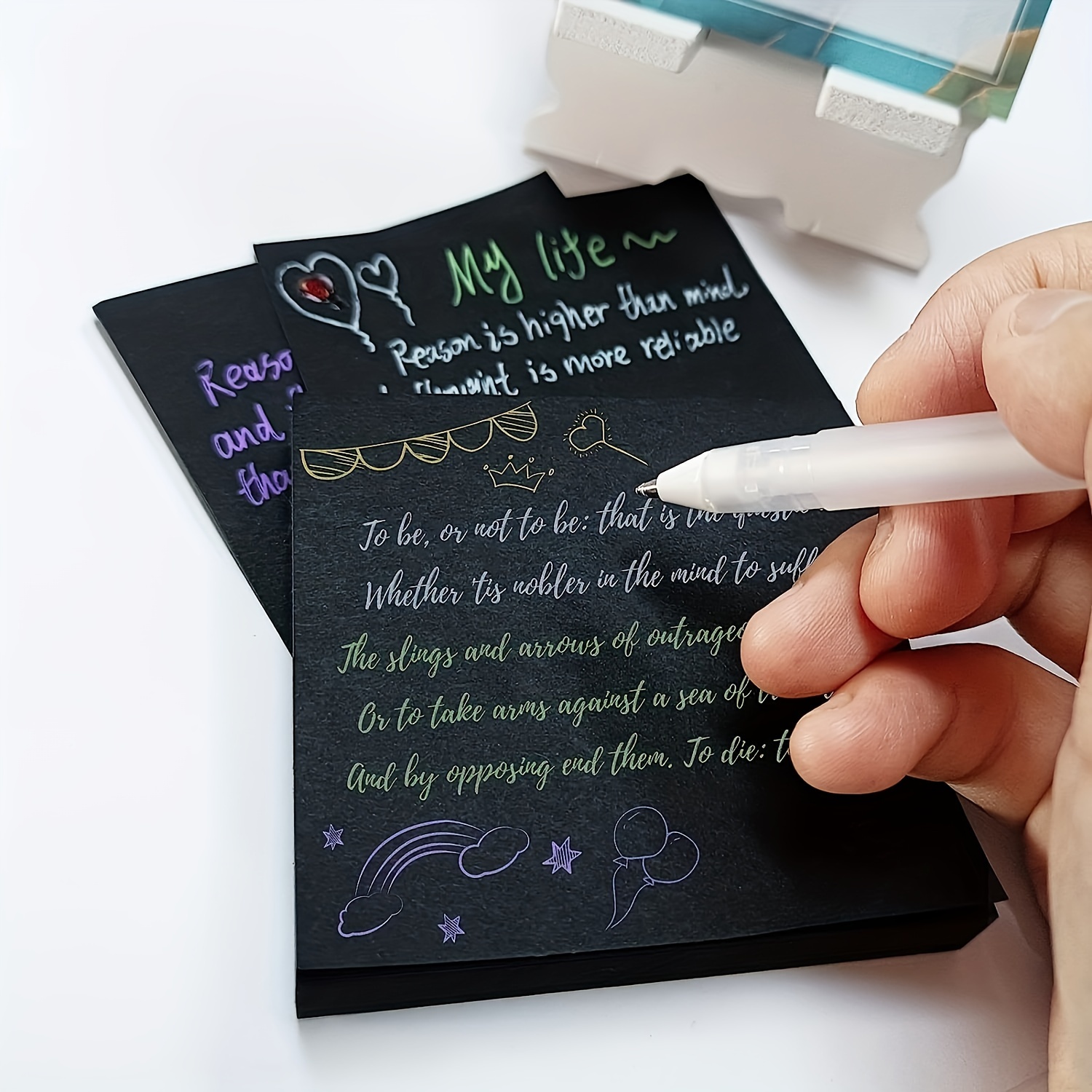 Black Sticky Notes Self adhesive Sticky Notes Loose Leaf - Temu