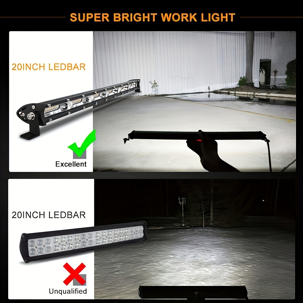 3 Rows 4-45 Inch LED Work Light Bar 20 Offroad 4X4 SUV Car